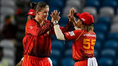 Hours after getting dropped from Australia's Women's T20 World Cup squad, spinner bowls excellent super over to lead Knight Riders to 1st WCPL 2024 win Jess Jonassen celebrates a wicket in super over (Getty Images)
