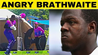 T20 World Cup winner Carlos Brathwaite loses cool, smashes helmet and throws bat SportsTak