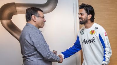 KL Rahul meets LSG Sanjiv Goenka owner in Kolkata but not assured of retention ahead of IPL 2025 mega auction: Report LSG owner Sanjiv Goenka with captain KL Rahul (File Photo)