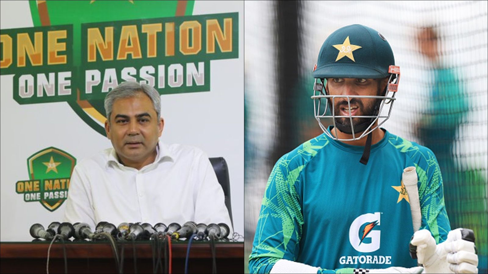 'If the coach or captain aren't playing some of them...': PCB chief Mohsin Naqvi defends selection committee amid backlash after defeat to Bangladesh PCB Chief Mohsin Naqvi during a press conference; Pakistan Test captain Shan Masood in a training session (Photo Courtesy: PCB's X, Getty Images)