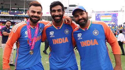Sanjay Manjrekar unhappy with Rohit Sharma, Virat Kohli & Jasprit Bumrah skipping Duleep Trophy, shares statistics to prove they are 'well rested' Virat Kohli, Jasprit Bumrah and Rohit Sharma after India's T20 World Cup 2024 triumph (Getty Images)
