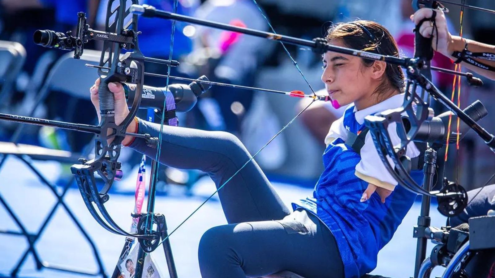Armless archer Sheetal Devi misses World Record by a whisker, finishes 2nd with personal best in Paris Paralympics Ranking Round India's star archer Sheetal Devi in this frame. (X)