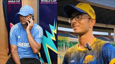 Rahul Dravid's son Samit named in India Under-19 squads, to play against Australia next month: Check schedule and timings here Rahul Dravid in Team India's dressing room; Samit in post-match interaction (Getty Images, Screengrab: X)