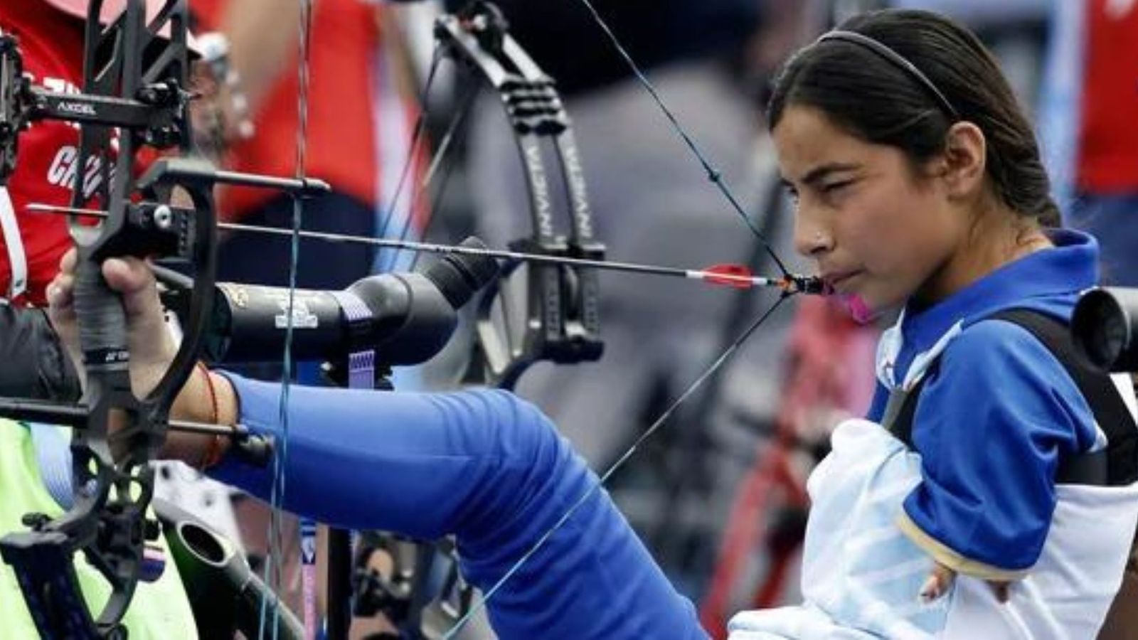 World no.1 Sheetal Devi knocked out of Paralympics by just one point in individual women's compound archery event, crashes to Tokyo silver-medallist India's star para archer Sheetal Devi in this frame. (X)