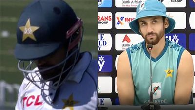 'There are 10 other players in the team, you should focus on them': Agha Salman defends Babar Azam amid poor form in Test cricket Babar Azam after losing his wicket; Agha Salman in press conference (Screengrab: X)