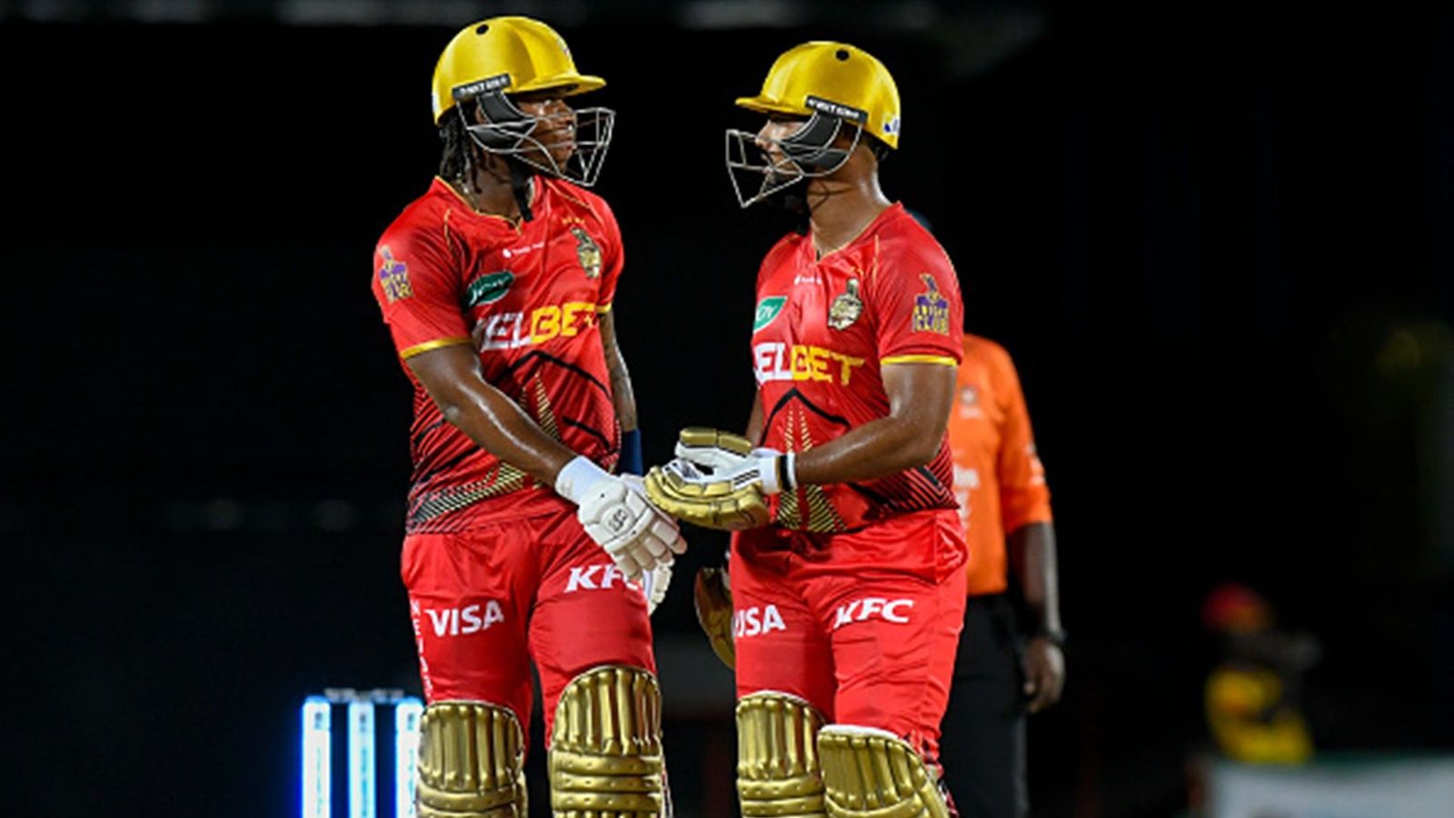 CPL 2024: Nicholas Pooran's ferocious 97, Keacy Carty's unbeaten 73 leads Knight Riders to commanding 44-run win over St Kitts and Nevis Patriots Keacy Carty and Nicholas Pooran during their partnership (Getty Images)