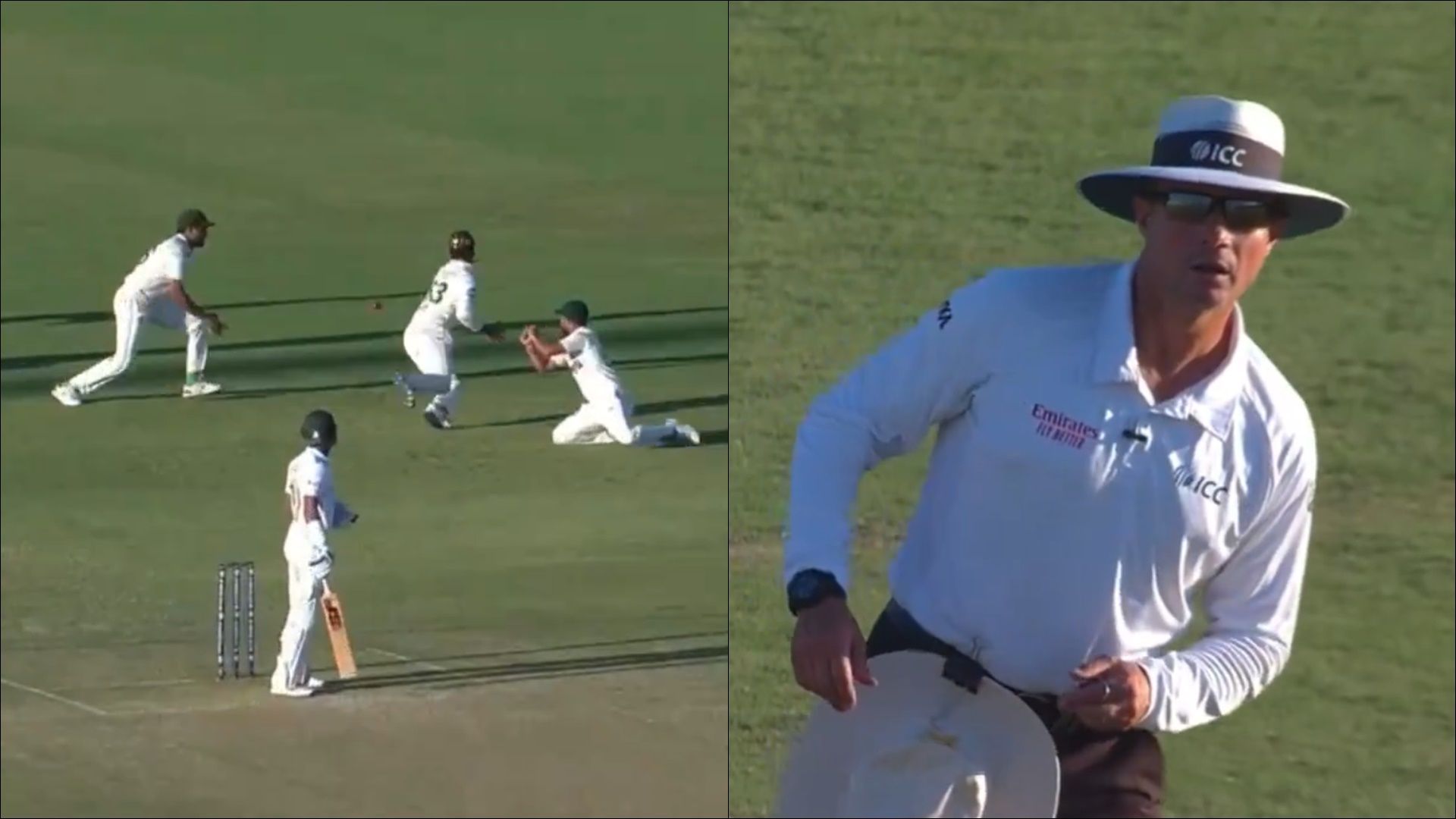 Watch: Umpire left stunned as Pakistan's three slip fielders make a mess of simple catch to give second life to Bangladesh opener Watch: Umpire left stunned as Pakistan's three slip fielders make a mess of simple catch to give second life to Bangladesh opener