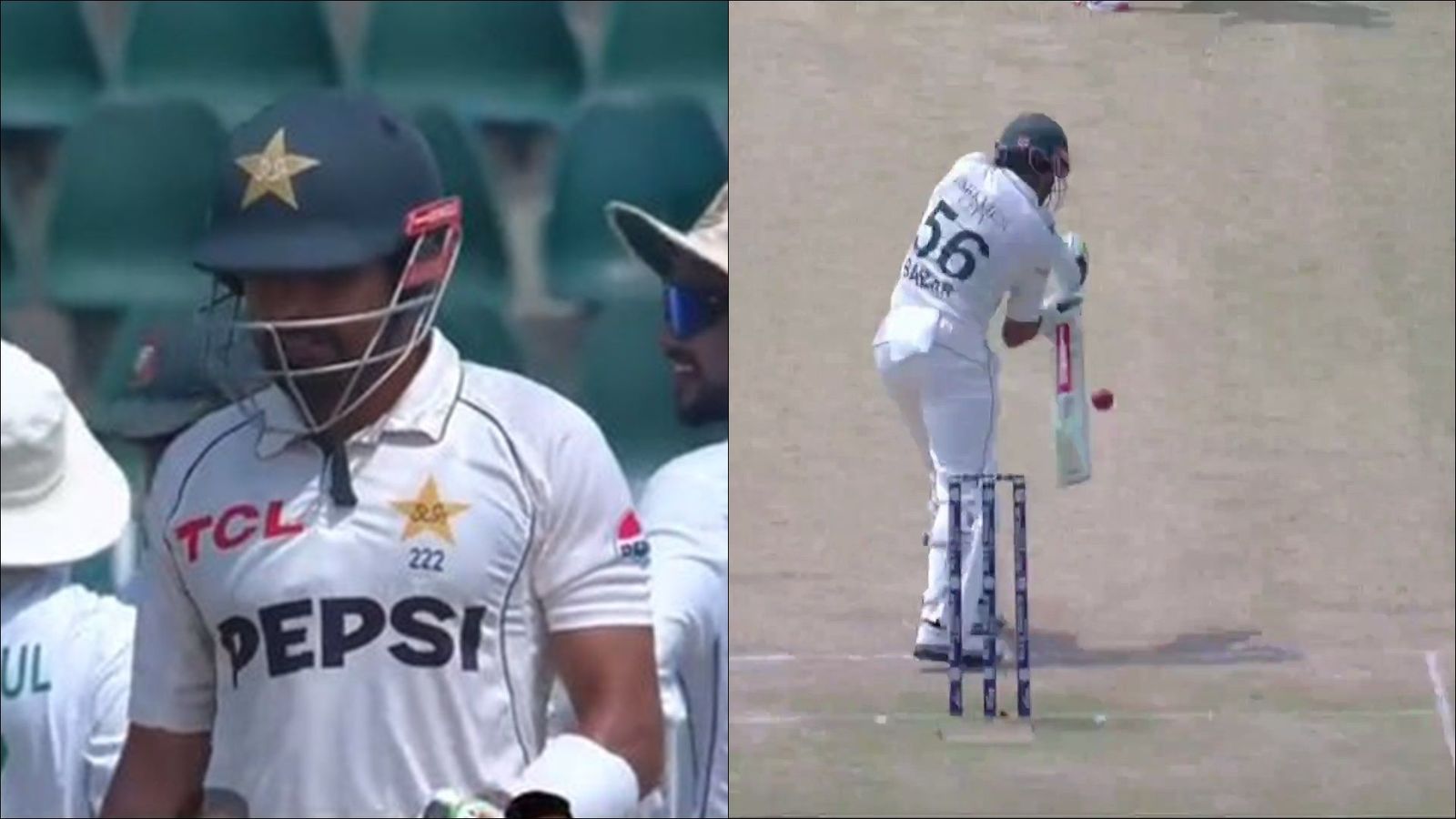 WATCH: Babar Azam gets out to rookie pacer Nahid Rana again as half-century drought continues, leaves Pakistan in tough spot Babar Azam loses his wicket to Nahid Rana (Screengrab: X)