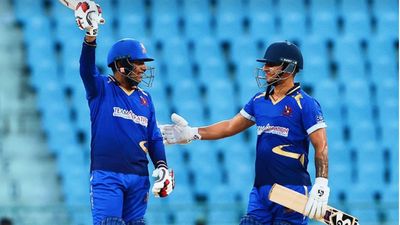 Benched by Delhi Capitals for entire season, young opener smashes 10 sixes in 27-ball 85 for Rinku Singh's team ahead of IPL retentions Swastik Chikara celebrates his half-century against Kashi Rudras (Photo Courtesy: UPT20 league)