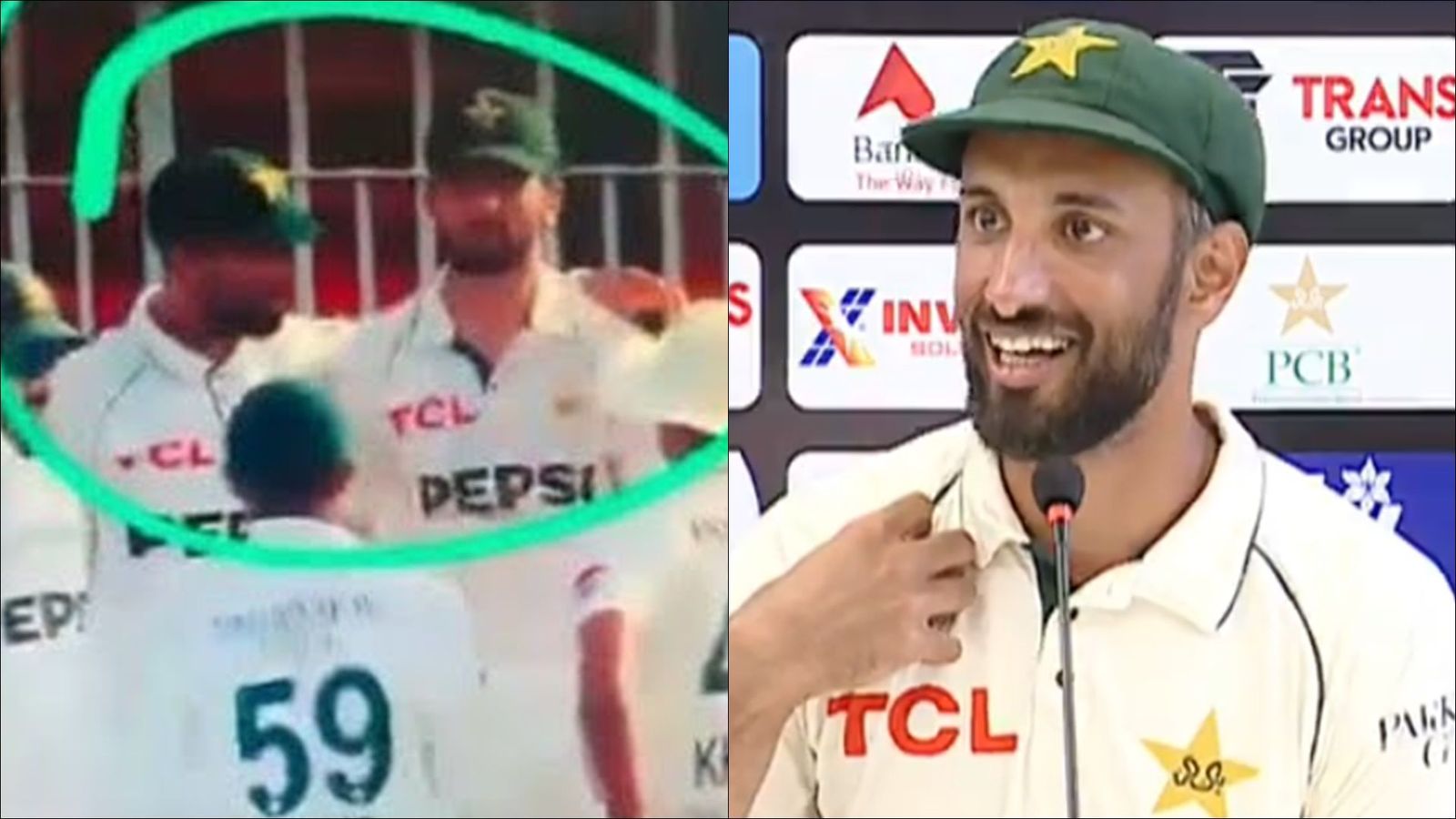 Shan Masood breaks silence on viral video where Shaheen Afridi removes his hand off shoulder, says 'He had got hit by Nahid Rana and...' Shan Masood responds to rumours of rift (Screengrab: X)