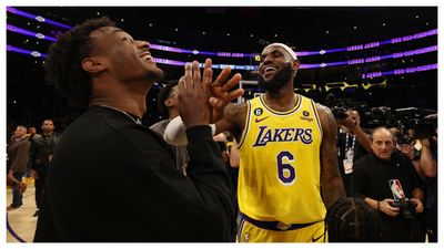 LeBron James Stands Up for son Bronny: Sends Heartfelt Message Amidst Criticism LeBron James with his son Bronny James