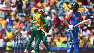 Team India players ignored as ICC announces Player of the Month award nominees; SA, WI and SL stars shortlisted South Africa's Keshav Maharaj celebrates after dismissing India's Rohit Sharma during T20 World Cup 2024 final on June 29, 2024 in Bridgetown. (Getty)