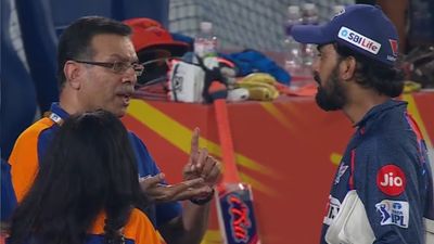 'KL Rahul was listening to everything because...': Star bowling all-rounder drops truth bomb on Sanjiv Goenka-LSG captain episode in IPL 2024 LSG owner Sanjiv Goenka (left) engaged in an animated chat with captain KL Rahul in this frame. (Screengrab-X)