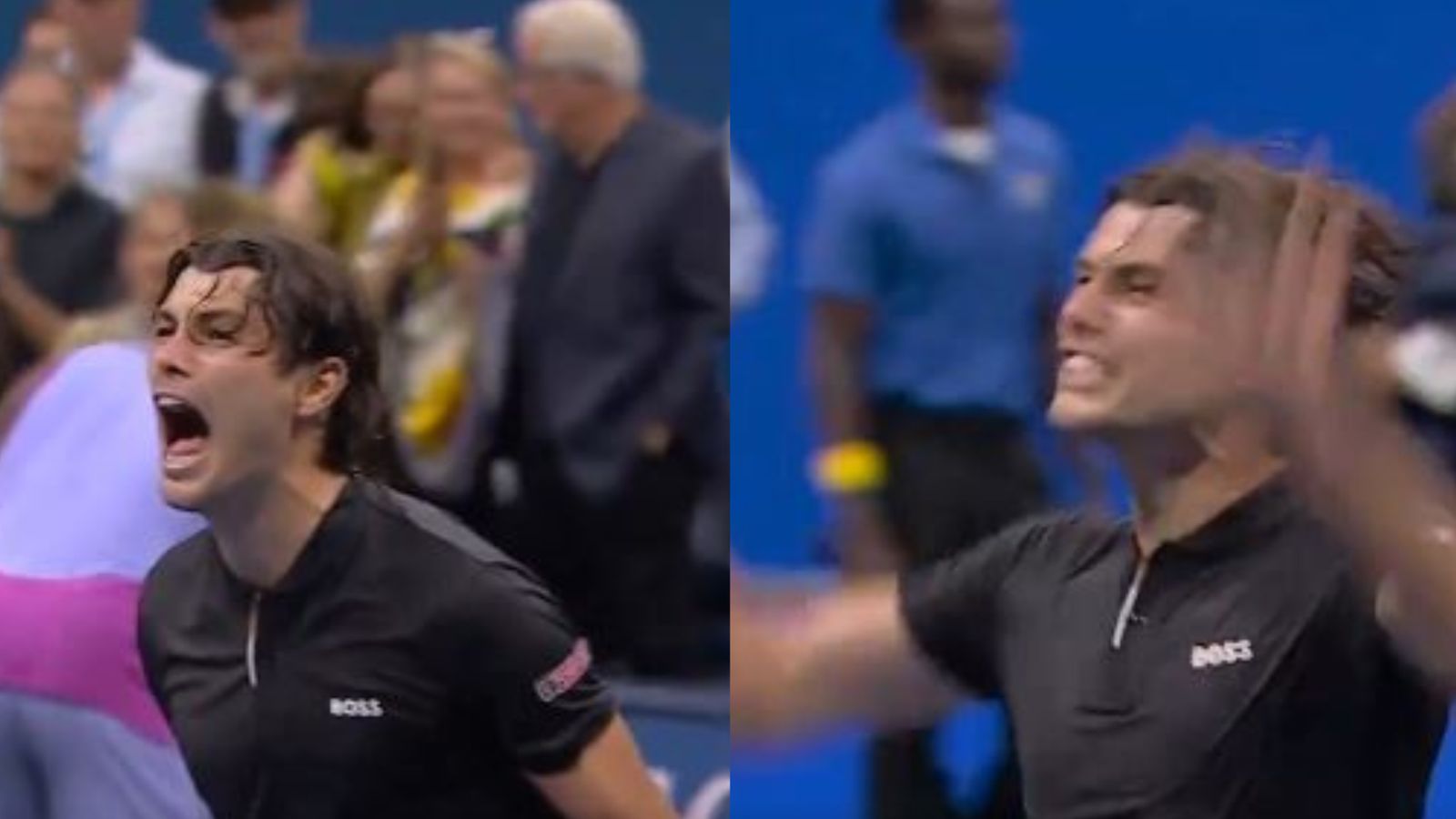 WATCH: Taylor Fritz bursts into thunderous yet emotional celebration after storming into US Open final with win over Frances Tiafoe WATCH: Taylor Fritz bursts into thunderous yet emotional celebration after storming into US Open final with win over Frances Tiafoe. (Screengrab-X)