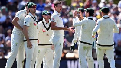 'Toughest rivalry. The challenge is huge...': Aussie star wary of 'Team India' challenge ahead of Border-Gavaskar Trophy showdown Australian players celebrate with each other Josh Hazlewood took a wicket in this frame. (Getty)