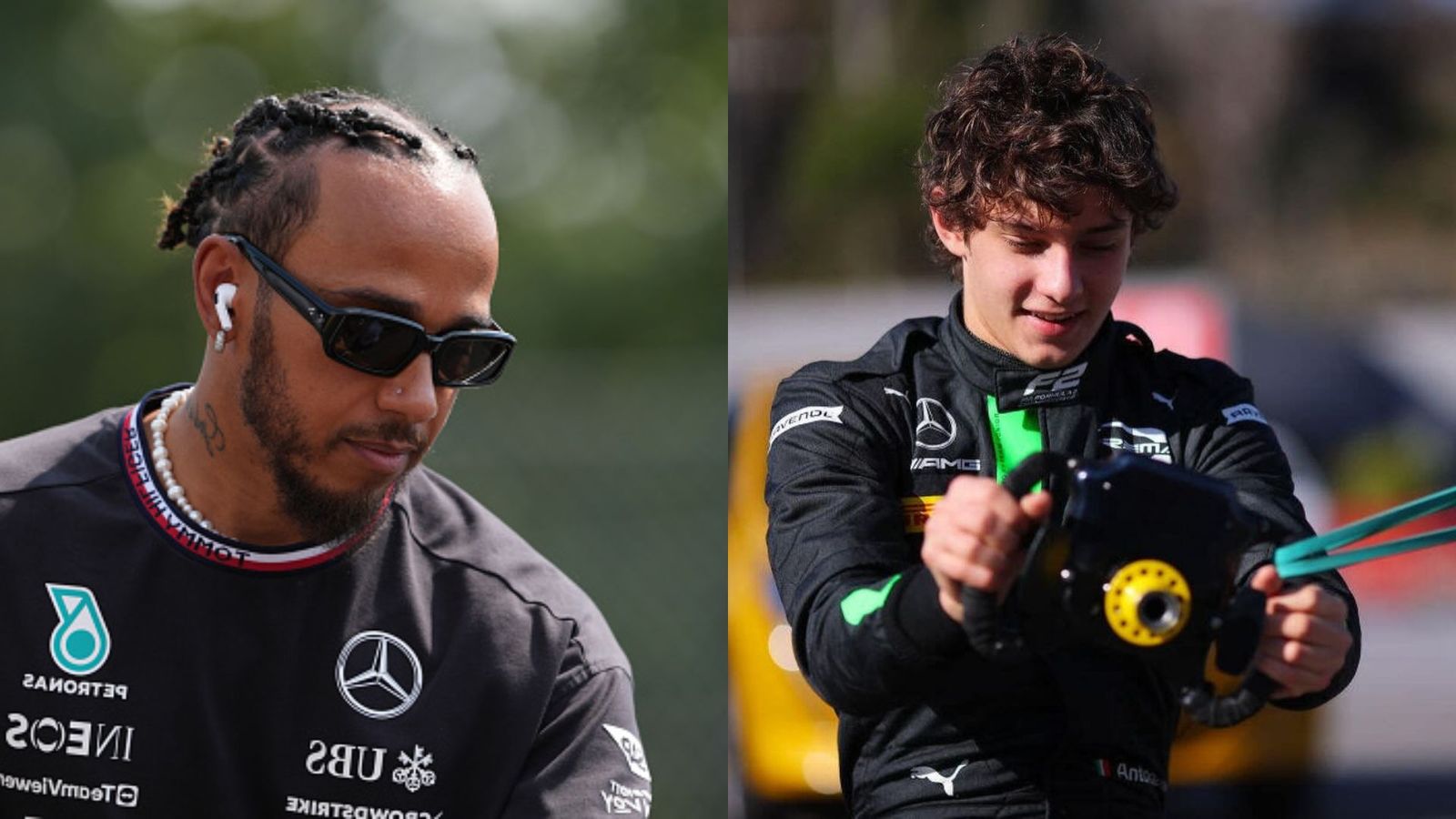 F1: Lewis Hamilton's future replacement at Mercedes confirms car number for F1 Career start Lewis Hamilton with Kimi Antonelli in the frame (getty)