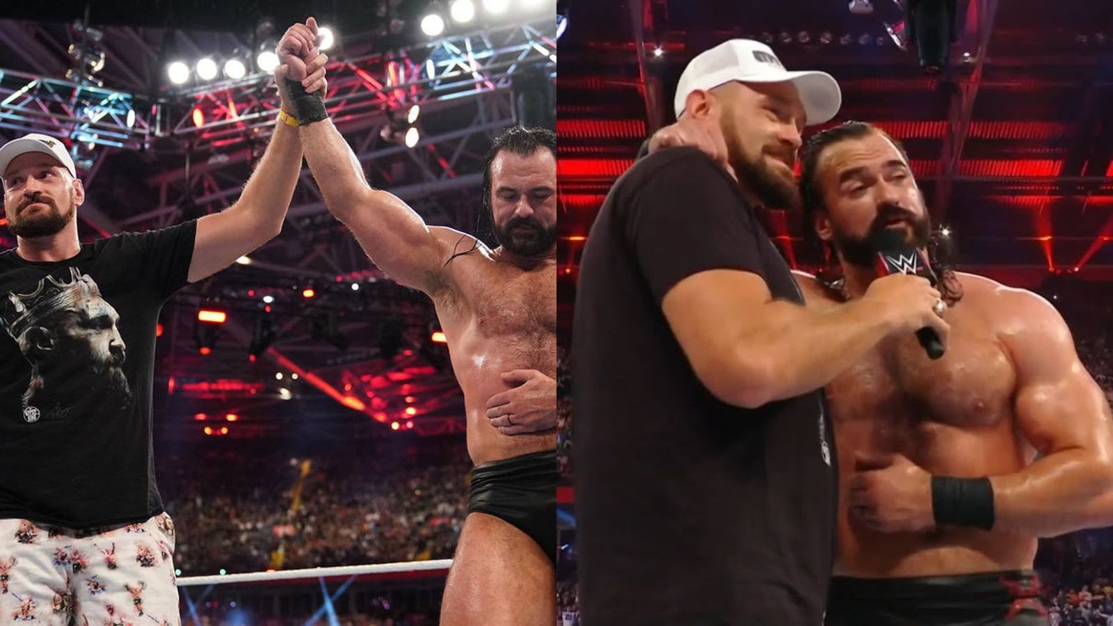 Drew McIntyre recalls singing Oasis song with Tyson Fury in Clash at the Castle 2022 as 'worst moment of career' Drew McIntyre and Tyson Fury in frame (Twitter)