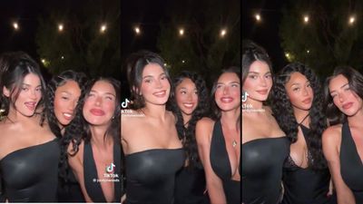 Watch: Karl-Anthony's girlfriend Jordyn Woods spotted twining with Kylie Jenner and Anastasia Karanikolaou in a viral TikTok video Jordyn Woods, Kylie Jenner and Anastasia Karanikolau in the frame (Twitter screen grab)