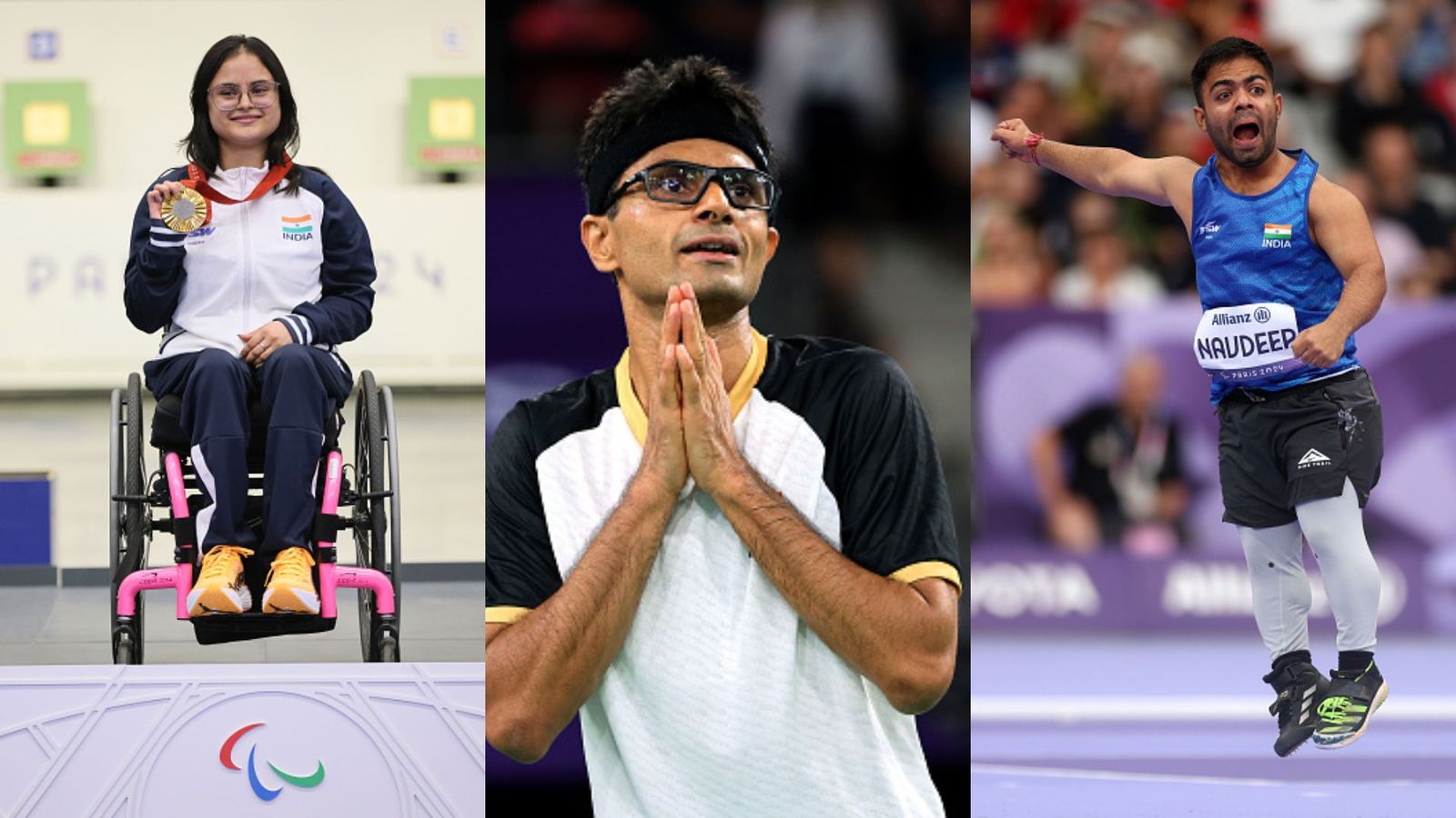 From Avani Lekhara and Navdeep Singh's gold medal to Suhas Yathiraj's silver: Here is India's medal tally and performance in Paris Paralympics 2024 Avani Lekhara, Suhas Ly, Navdeep Singh (getty)