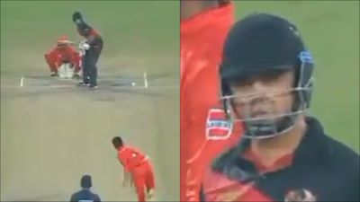 WATCH: Mayank Rawat tonks LSG's Ayush Badoni for 5 sixes in last over of innings in Delhi Premier League final Mayank Rawat hits Ayush Badoni for five sixes in DPL final (Screengrab: X)