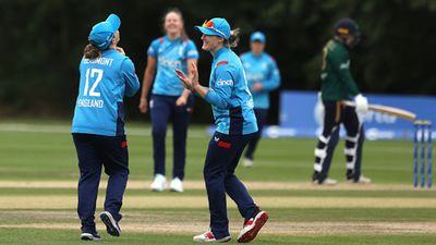 England register their biggest ODI win by 275 runs after bundling out Ireland for mere 45, break their 31-year-old record Tammy Beaumont celebrates after taking Rebecca Stokell's catch (Getty Images)