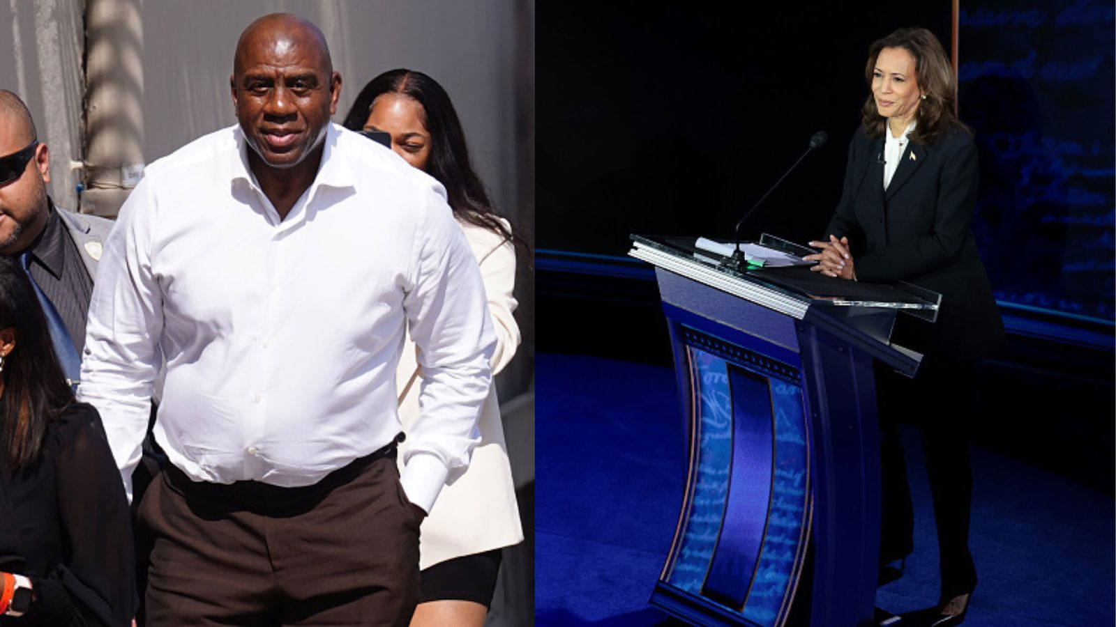 Magic Johnson praises support for Democratic nominee Kamala Harris, highlights support for middle-class Americans Magic Johnson and Kamala Harris in the frame (Getty)