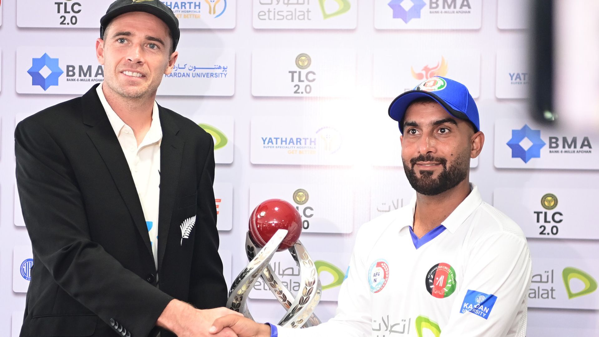 AFG vs NZ: Rain washes out historic One-off Test between Afghanistan and New Zealand in Greater Noida without a single ball being bowled Tim Southee and Hashmatullah Shahidi in frame (Getty)