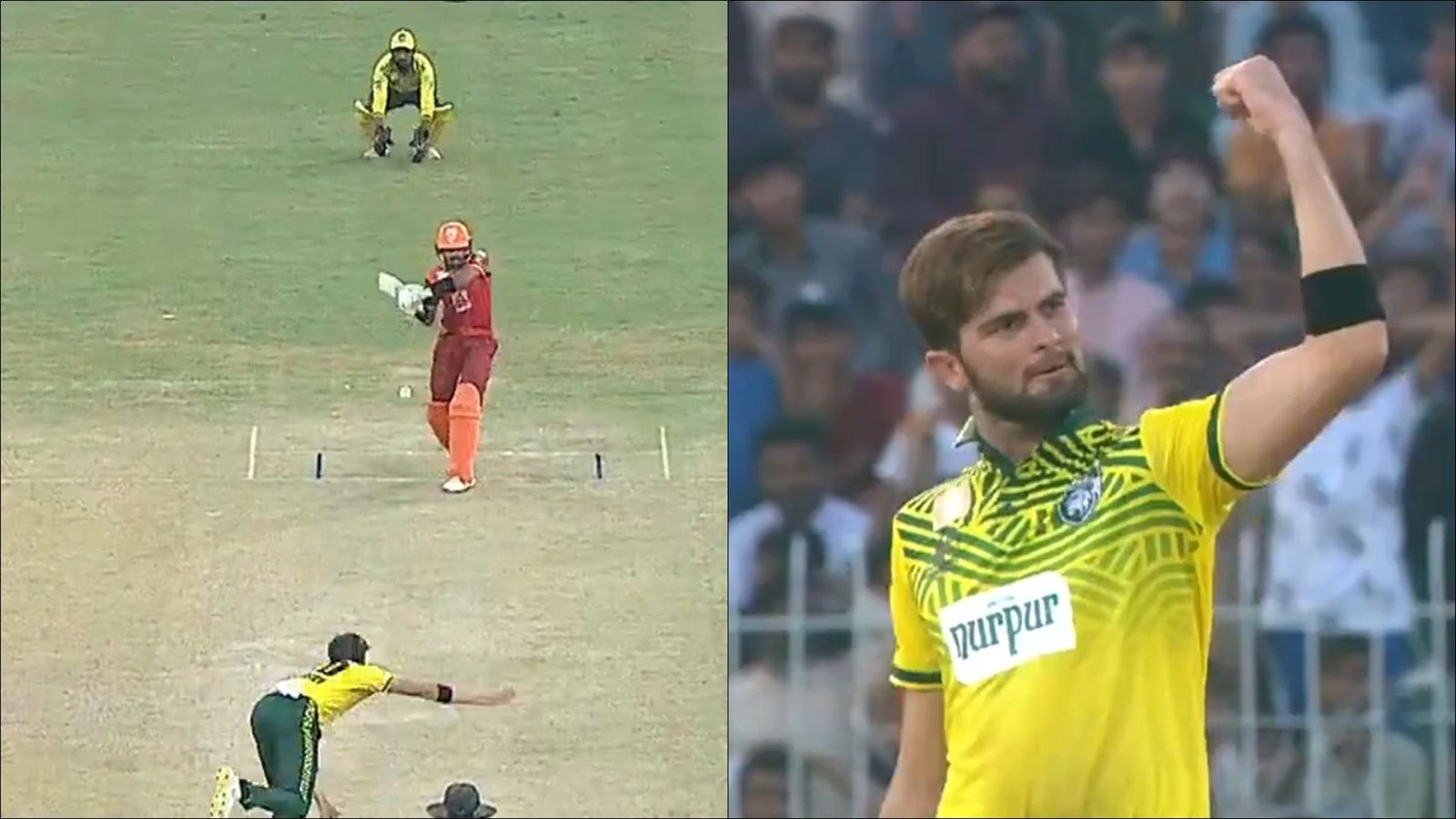 Watch: Shaheen Afridi pulls out flex celebration after dismissing Babar Azam in Pakistan's Champions Cup Shaheen Afridi celebrates after taking Babar Azam's wicket (Screengrab: X)