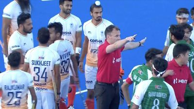 Tempers flare in India vs Pakistan Asian Champions Trophy clash after Ashraf Rana's harsh tackle against Jugraj Singh India and Pakistan players after Ashraf Rana's harsh tackle during Asian Champions Trophy 2024 clash (Screengrab: X)