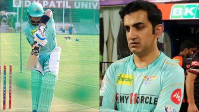 Unsold in IPL 2024 auction, former LSG batter recalls when mentor Gautam Gambhir told him 'even if you have got one match, then...' Manan Vohra in the nets; former LSG mentor Gautam Gambhir (File Photo)