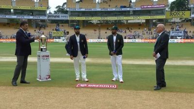 IND vs BAN 1st Test Playing XIs: Rohit Sharma loses toss, picks three seamers as Axar Patel, Kuldeep Yadav find no place in pace-friendly conditions Rohit Sharma and Najmul Hossain Shanto at the coin toss (Screengrab: X)