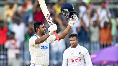 Ravichandran Ashwin joins Kapil Dev, Ian Botham in elite list, becomes fifth player to reach this historic milestone Ravichandran Ashwin celebrating his century, behind him is Shakib Al Hasan in the frame (Getty)