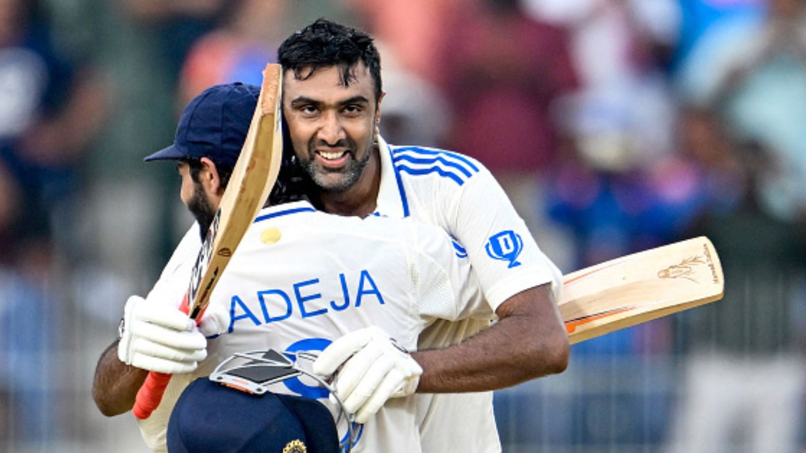 R Ashwin reveals how Rishabh Pant inspired him to rescue India with phenomenal hundred in 1st Test vs BAN, says 'On a surface like this...' India's Ravichandran Ashwin (R) celebrates with his teammate Ravindra Jadeja after scoring a century during Day 1 of the first Test against Bangladesh at the M.A. Chidambaram Stadium on September 19. (Getty)