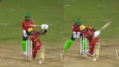 WATCH: Knight Riders' star batter tonks jaw-dropping mammoth 124m six in CPL 2024 clash against Amazon Warriors Knight Riders' Shaqkere Parris tonks jaw-dropping gigantic 124m six in CPL 2024 clash against Amazon Warriors. (Screengrab-X)