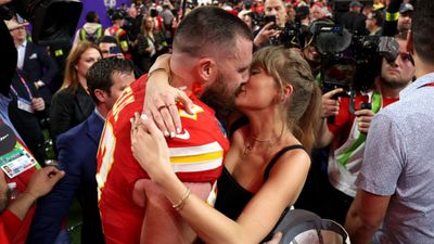 Taylor Swift's Impact, NFL star Travis Kelce Sees Unprecedented 177% Income Growth Travis kelce with Taylor Swift in the frame (getty)