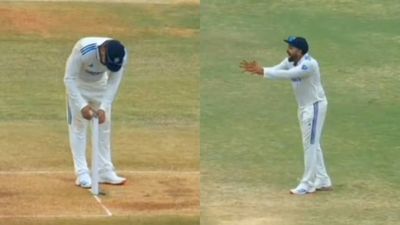 WATCH | 'Aabra ka dabra gili gili chu': Rohit Sharma's video of casting a spell on wicket during India vs Bangladesh 1st Test match left fans in splits Rohit Sharma casting a spell ( screengrab)