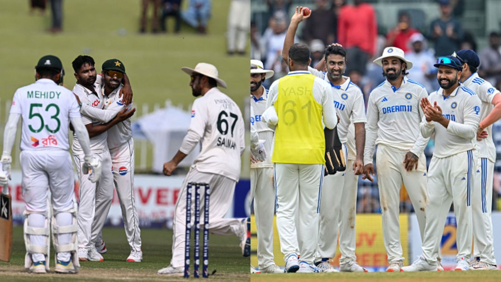 'PCB should learn from BCCI...': Ex-Pakistan cricketer slams Pakistan Cricket after India defeated Bangladesh in first Test In frame Pakistan vs Bangladesh and Indian squad (getty)