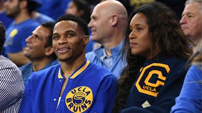 Russell Westbrook and wife Nina share sweet sing-along moments at Usher concert after thrilling 49ers vs Rams game Russell Westbrook and wife Nina in the frame (Getty)