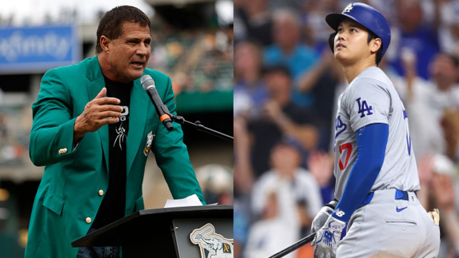 Jose Canseco claims he paved the way for Dodgers star's historic 50-50 season, says 'I walked so Shohei Ohtani could run' Jose Canseco and Shohei Ohtani in the frame (Getty)