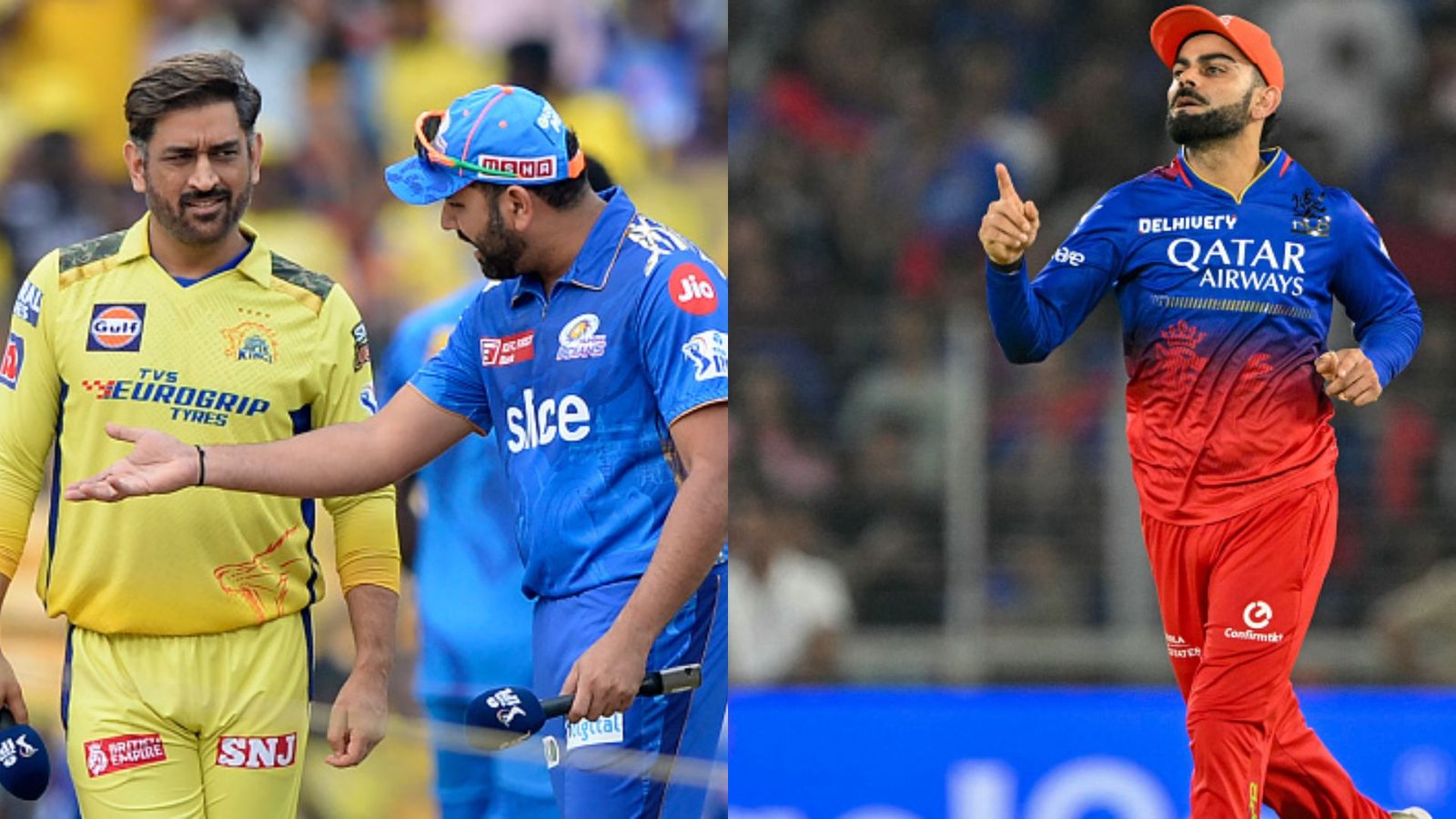 'I'm getting rid of Virat..': Michael Vaughan gives shocking answer to IPL question around Virat Kohli, Rohit Sharma and MS Dhoni Virat Kohli, Rohit Sharma and MS Dhoni in frame (Getty)
