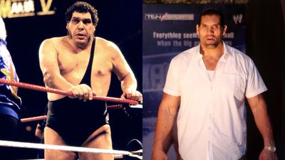 From Giant Gonzalez to the Great Khali: The Top 5 Tallest Wrestlers in WWE history Andre the giant and Khali in the frame (getty)