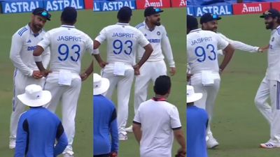 Virat Kohli, Ravindra Jadeja mimic Jaspirt Bumrah's bowling action in hilarious style in front of him during IND vs BAN 2nd Test - WATCH Virat Kohli, Ravindra Jadeja mimic Jaspirt Bumrah's bowling action (Twitter screen grab)