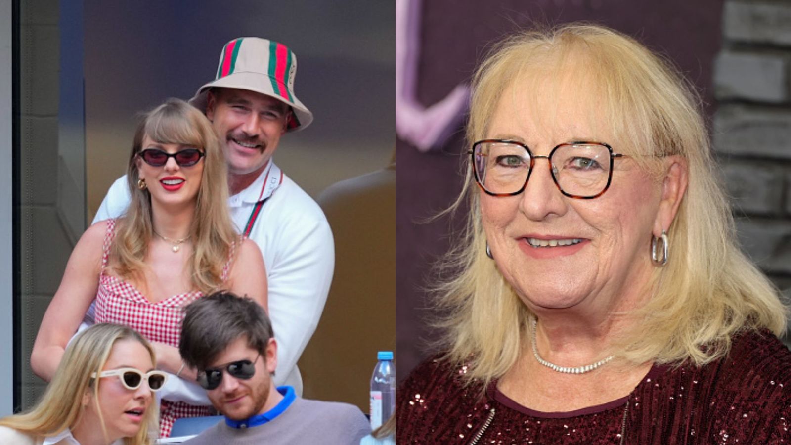Amidst Taylor Swift being blamed for Travis Kelce's form, mother Donna Kelce praises the high-profile relationship says 'I hope they're having a good time' Travis Kelce, Taylor Swift, Donna Kelce in the frame (getty)