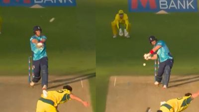 6,6,6...: Liam Livingstone wreaks havoc on Mitchell Starc, plunders 28 runs in an over with six-hitting spree to clock massive record, Watch video Liam Livingstone cracks four sixes off Mitchell Starc's over in 4th ODI between England and Australia. (Screengrab-X)