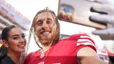49ers star George Kittle's wife Claire turns home into a Halloween wonderland - See Pics George Kittle with wife Claire Kittle in the frame (Getty)