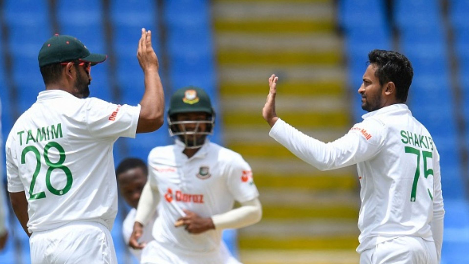 'The way I finished, it wasn't pleasant...': Former Bangladesh captain drops massive hint at international cricket return File Photo: Shakib Al Hasan (R) and Tamim Iqbal (L) of Bangladesh celebrate the dismissal of Nkrumah Bonner of West Indies during the 2nd day of the 1st Test between Bangladesh and West Indies on June 17, 2022. (Getty)