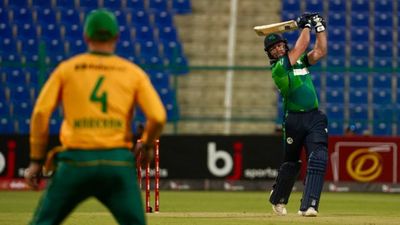 IRE vs SA: Ross Adair's maiden ton leads Ireland to first-ever T20I win over T20 World Cup 2024 runner-ups South Africa Ross Adair plays a shot in 2nd T20I against South Africa (Getty Images)