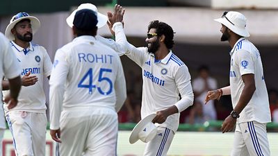 Ravindra Jadeja becomes 2nd fastest in Test cricket history to complete double of 3,000 runs and 300 wickets; surpasses legends Imran Khan, Kapil Dev Ravindra Jadeja celebrates his 300th Test wicket (Getty Images)