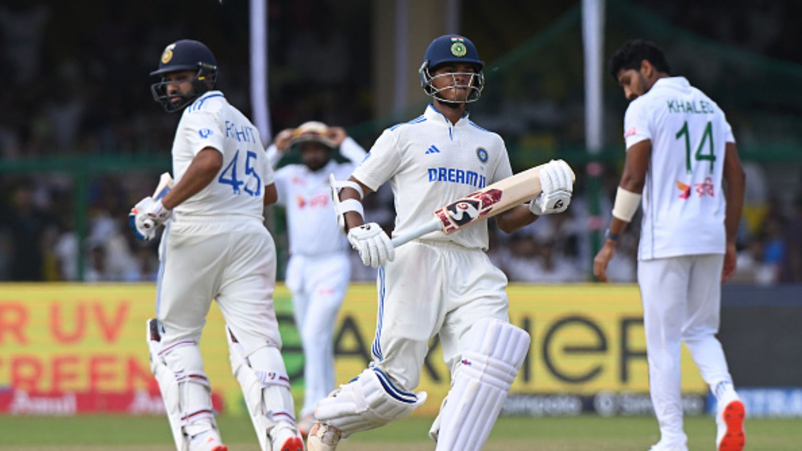 Rohit Sharma, Yashasvi Jaiswal's explosive start helps India bust record for fastest team 100 in Test cricket to enthrall Kanpur crowd Rohit Sharma and Jaiswal (getty)