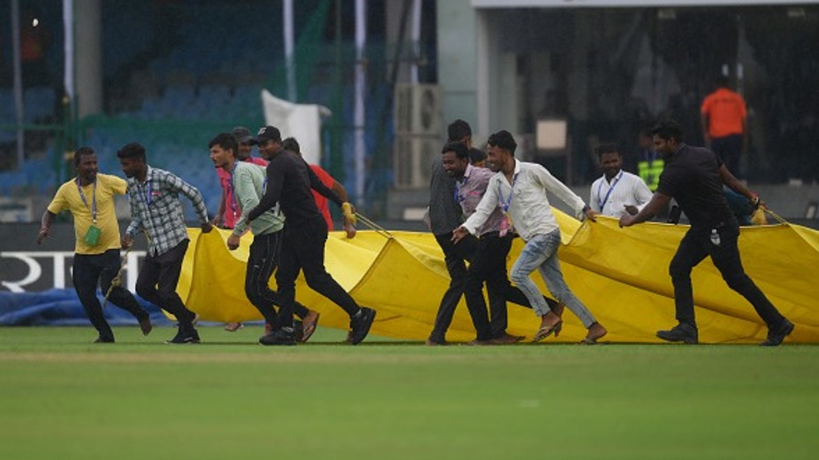 BCCI vice president defends Kanpur venue amidst backlash, says 'It is our heritage ground... permanent Test centre' Groundsman covering the ground as rain stops play during the first day of the second Test between India and Bangladesh
